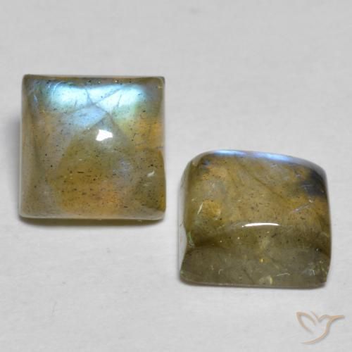Gemme di Labradorite Multicolore naturale da 4.48 ct, Quadrato, Traslucido