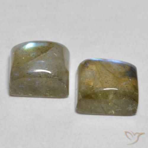Gemme di Labradorite Multicolore naturale da 4.48 ct, Quadrato, Traslucido