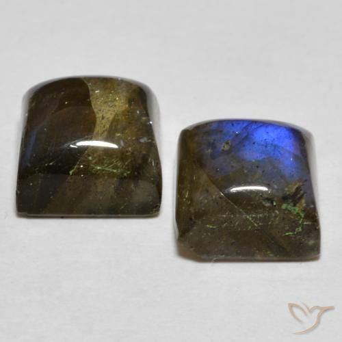 Gemme di Labradorite Multicolore naturale da 5.29 ct, Quadrato, Traslucido