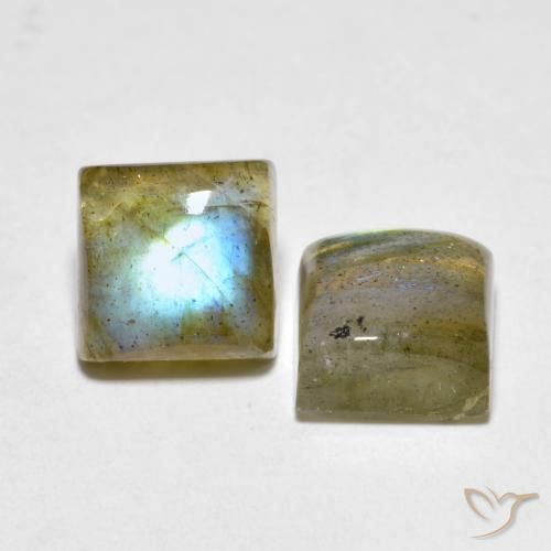 Gemme di Labradorite Multicolore naturale da 4.61 ct, Quadrato, Traslucido