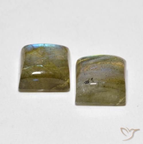 Gemme di Labradorite Multicolore naturale da 4.61 ct, Quadrato, Traslucido