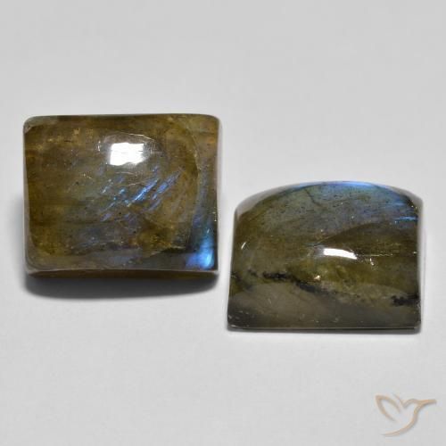 Gemme di Labradorite Multicolore naturale da 12.39 ct, Taglio a baguette, Traslucido