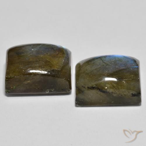 Gemme di Labradorite Multicolore naturale da 12.39 ct, Taglio a baguette, Traslucido