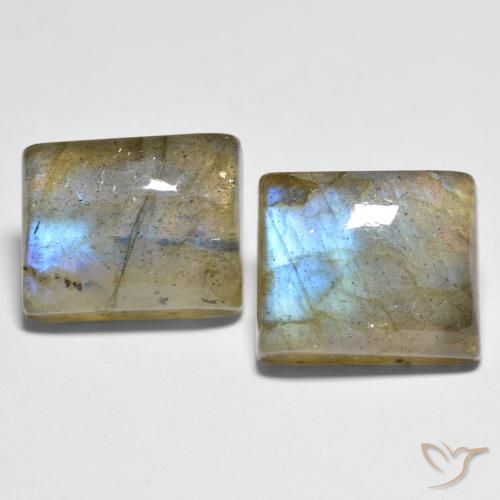 10.28ctw Naturale Multicolore Labradorite, Taglio a baguette, Trasparente