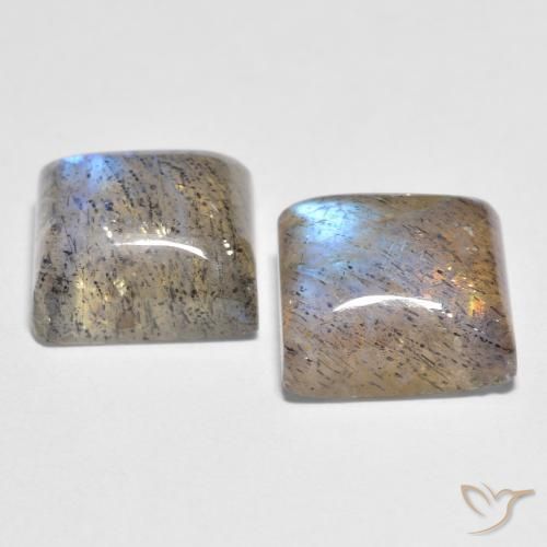 Gemme di Labradorite Multicolore naturale da 5.67 ct, Quadrato, Trasparente