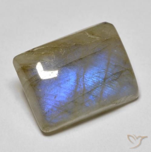 Labradorite Multicolore naturale da 10.60 ct, Taglio a baguette, Traslucido