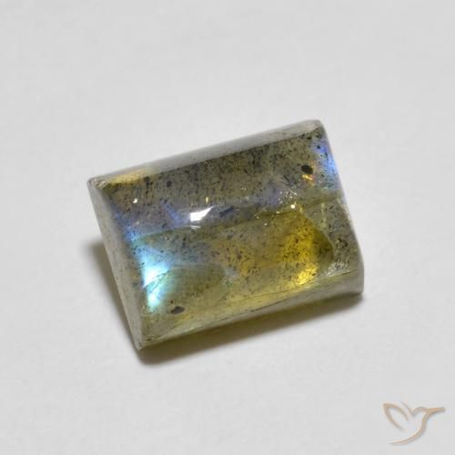 2.02ct Naturale Multicolore Labradorite, Taglio a baguette, Trasparente