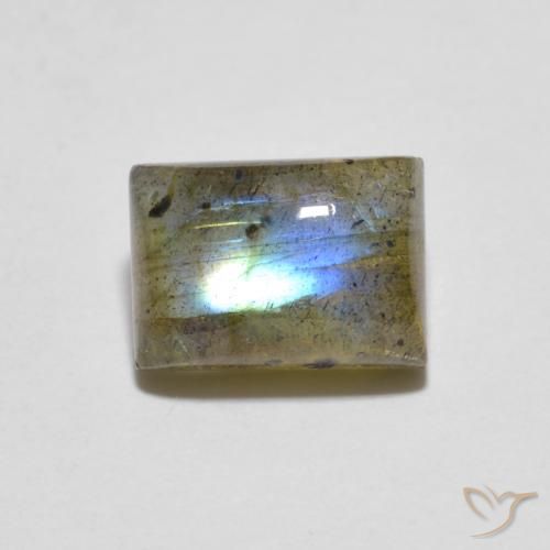 1.79ct Naturale Multicolore Labradorite, Taglio a baguette, Traslucido