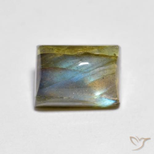 2.25ct Naturale Multicolore Labradorite, Taglio a baguette, Trasparente