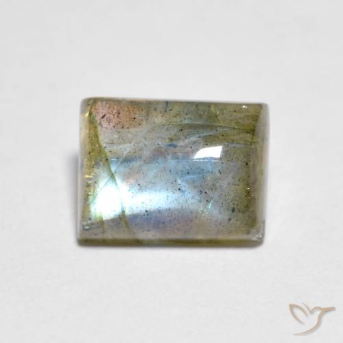 1.95ct Naturale Multicolore Labradorite, Taglio a baguette, Trasparente