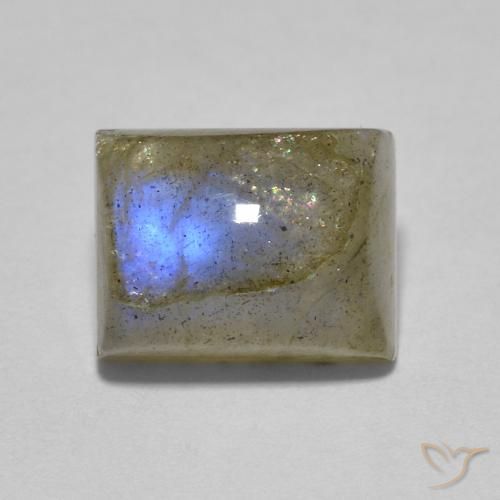 2.46ct Naturale Multicolore Labradorite, Taglio a baguette, Traslucido