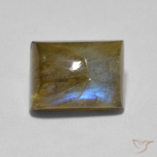 2.04ct Naturale Multicolore Labradorite, Taglio a baguette, Traslucido