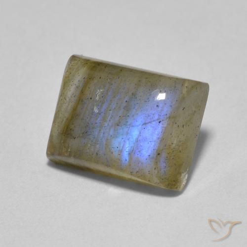 1.89ct Naturale Multicolore Labradorite, Taglio a baguette, Traslucido