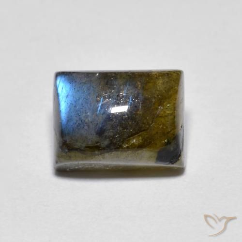 2.42ct Naturale Multicolore Labradorite, Taglio a baguette, Traslucido