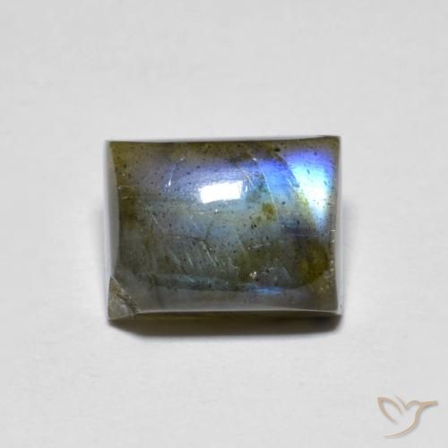 2.42ct Naturale Multicolore Labradorite, Taglio a baguette, Traslucido