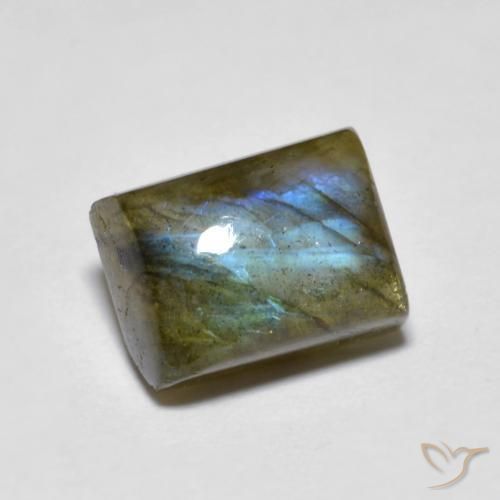Labradorite Multicolore naturale da 2.64 ct, Taglio a baguette, Traslucido