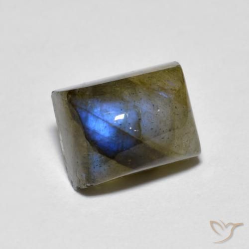 2.69ct Naturale Multicolore Labradorite, Taglio a baguette, Traslucido