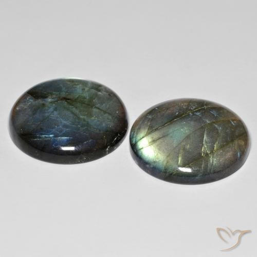 Gemme di Labradorite Multicolore naturale da 65.90 ct, Rotondo, Traslucido