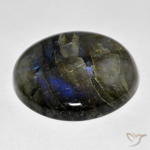 Labradorite Multicolore naturale da 31.27 ct, Rotondo, Traslucido