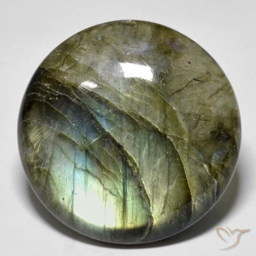 Labradorite Multicolore naturale da 30.85 ct, Rotondo, Traslucido