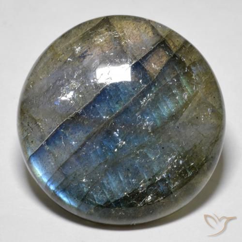 Labradorite Multicolore naturale da 34.78 ct, Rotondo, Traslucido