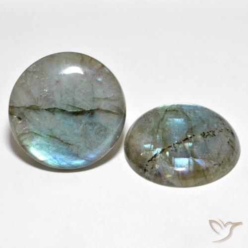 62.71ctw Naturale Multicolore Labradorite, Rotondo, Traslucido