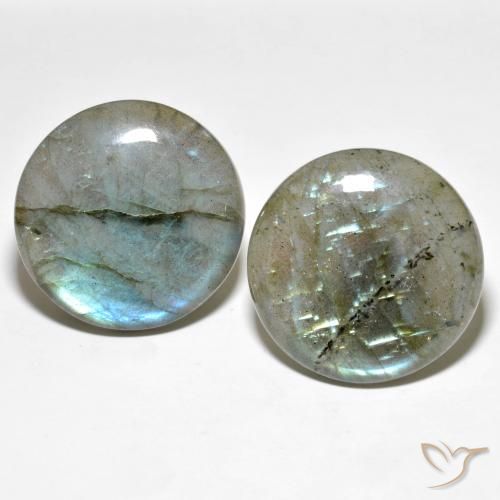Gemme di Labradorite Multicolore naturale da 62.71 ct, Rotondo, Traslucido