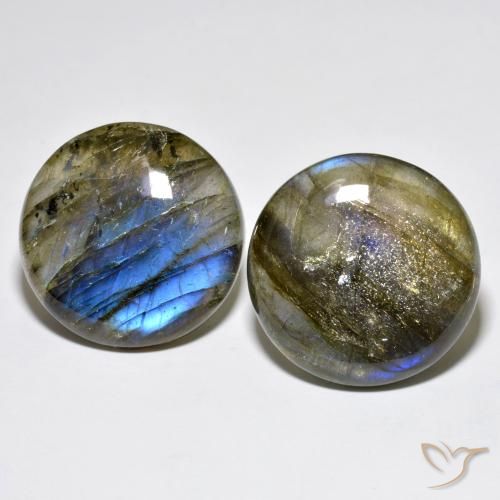 60.56ctw Naturale Multicolore Labradorite, Rotondo, Traslucido