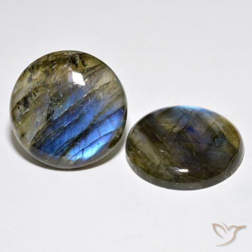 Gemme di Labradorite Multicolore naturale da 60.56 ct, Rotondo, Traslucido