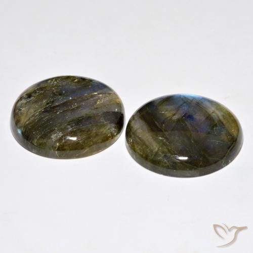 Gemme di Labradorite Multicolore naturale da 60.56 ct, Rotondo, Traslucido