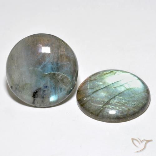 Gemme di Labradorite Multicolore naturale da 60.15 ct, Rotondo, Traslucido