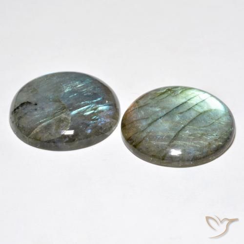 Gemme di Labradorite Multicolore naturale da 60.15 ct, Rotondo, Traslucido