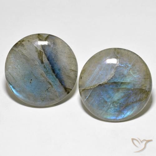 55.41ctw Naturale Multicolore Labradorite, Rotondo, Traslucido