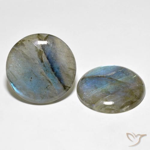 Gemme di Labradorite Multicolore naturale da 55.41 ct, Rotondo, Traslucido
