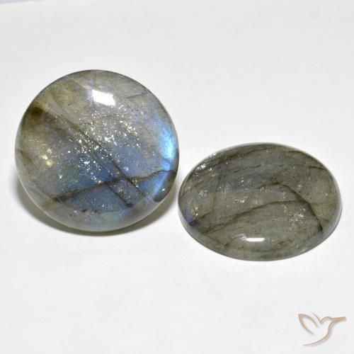 Gemme di Labradorite Multicolore naturale da 57.41 ct, Rotondo, Traslucido