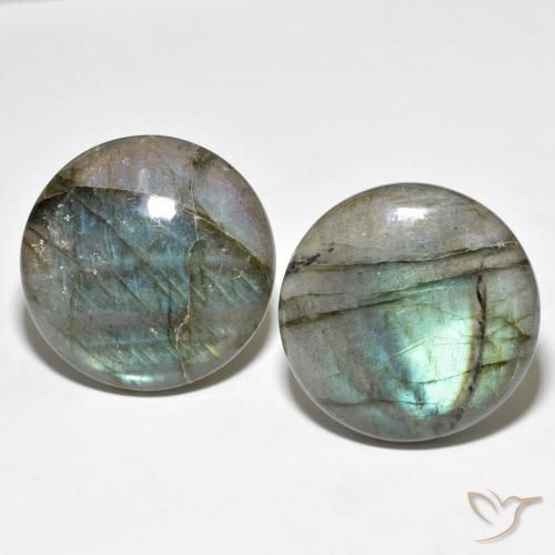 62.48ctw Naturale Multicolore Labradorite, Rotondo, Traslucido
