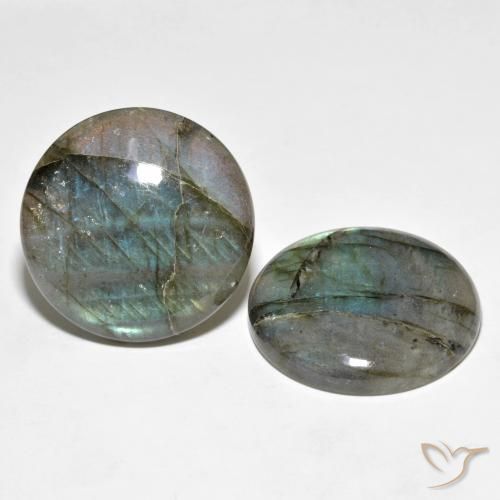 Gemme di Labradorite Multicolore naturale da 62.48 ct, Rotondo, Traslucido
