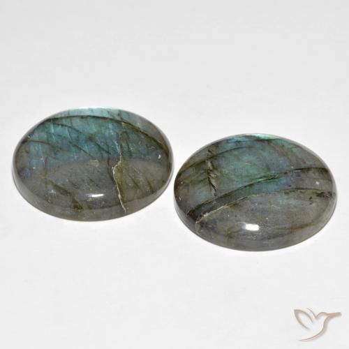 Gemme di Labradorite Multicolore naturale da 62.48 ct, Rotondo, Traslucido