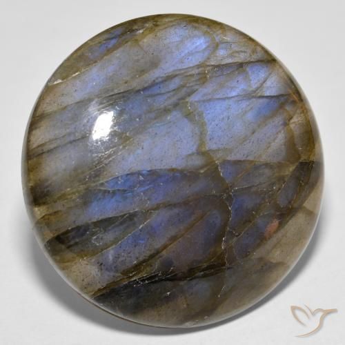 33.19ct Naturale Multicolore Labradorite, Rotondo, Traslucido