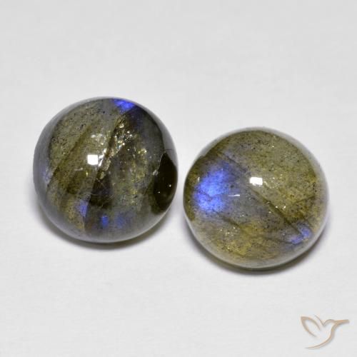 4.72ctw Naturale Multicolore Labradorite, Rotondo, Traslucido