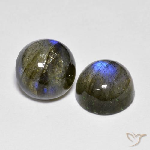 Gemme di Labradorite Multicolore naturale da 4.72 ct, Rotondo, Traslucido