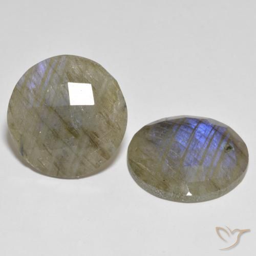 26.54ctw Naturale Multicolore Labradorite, Rotondo, Traslucido
