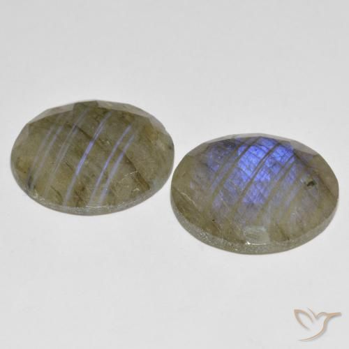 Gemme di Labradorite Multicolore naturale da 26.54 ct, Rotondo, Traslucido
