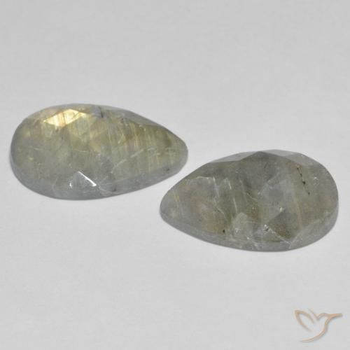 Gemme di Labradorite Multicolore naturale da 13.66 ct, Forma a pera, Traslucido