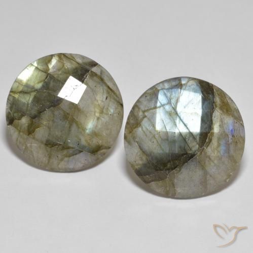26.25ctw Naturale Multicolore Labradorite, Rotondo, Traslucido