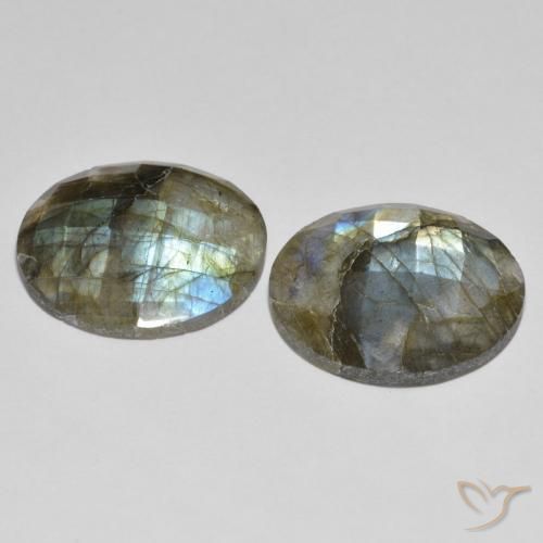 Gemme di Labradorite Multicolore naturale da 26.25 ct, Rotondo, Traslucido