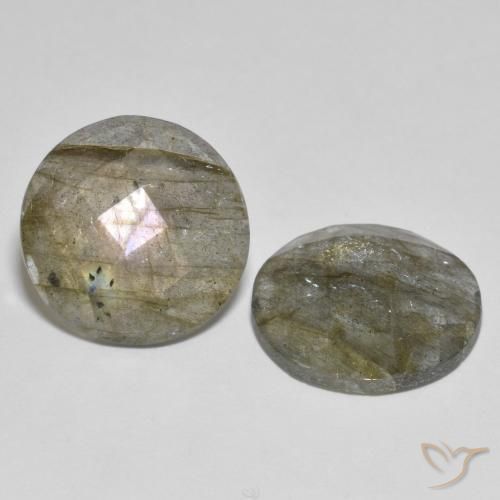 Gemme di Labradorite Multicolore naturale da 15.10 ct, Rotondo, Traslucido