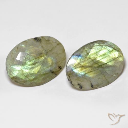 25.35ctw Naturale Multicolore Labradorite, Ovale, Traslucido