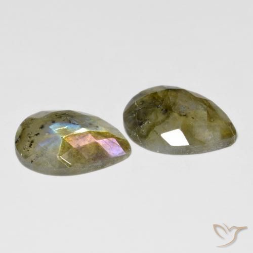 Gemme di Labradorite Multicolore naturale da 15.67 ct, Forma a pera, Traslucido