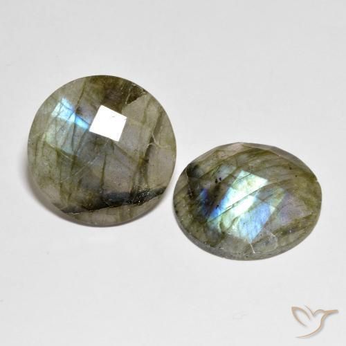 25.78ctw Naturale Multicolore Labradorite, Rotondo, Traslucido